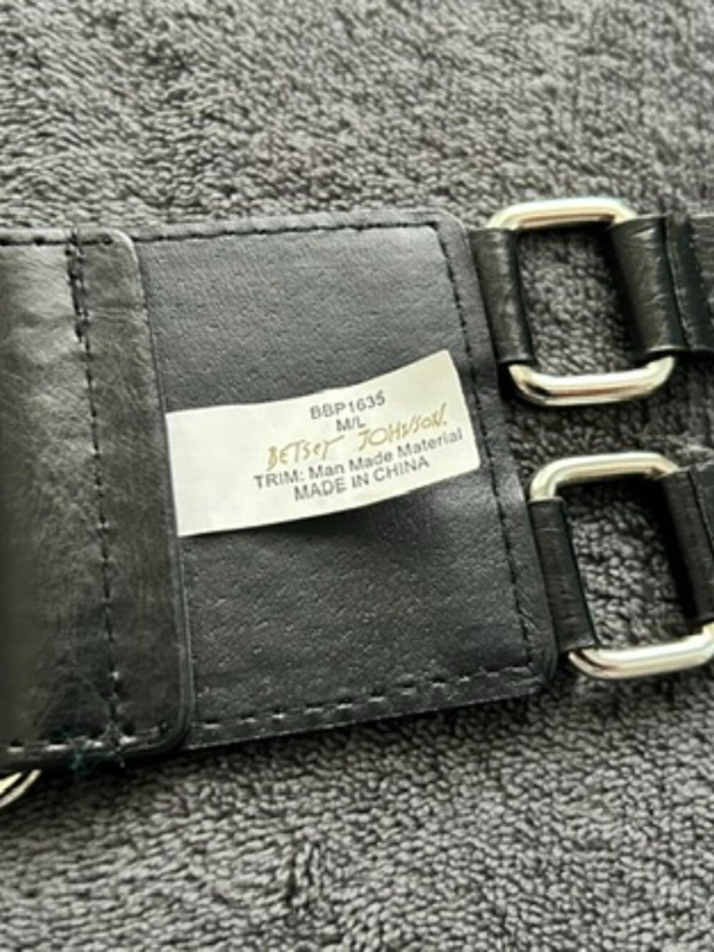 Vintage Betsey Johnson Black Stretch Belt BBP1635 - Picture 6 of 9